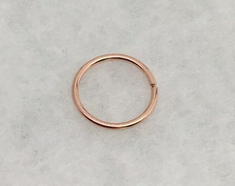 14k Rose Gold Fill 16 18 20 22 24 Gauge Conch Helix Daith Rook Septum Nose Ring Lip Silver .925 Hoop Earring Snug Cartilage Tragus Piercing
