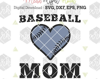 Baseball Svg, Baseball Mom SVG, Baseball Heart Svg, Baseball stitches Svg, INSTANT DOWNLOAD files for cutting machines - svg, png, dxf, eps