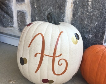 Pumpkin initial | Etsy