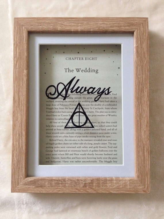 Harry Potter framed Always quote with deathly hallows sign