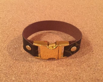 Unisex bracelet upcylced from Louis Vuitton canvas