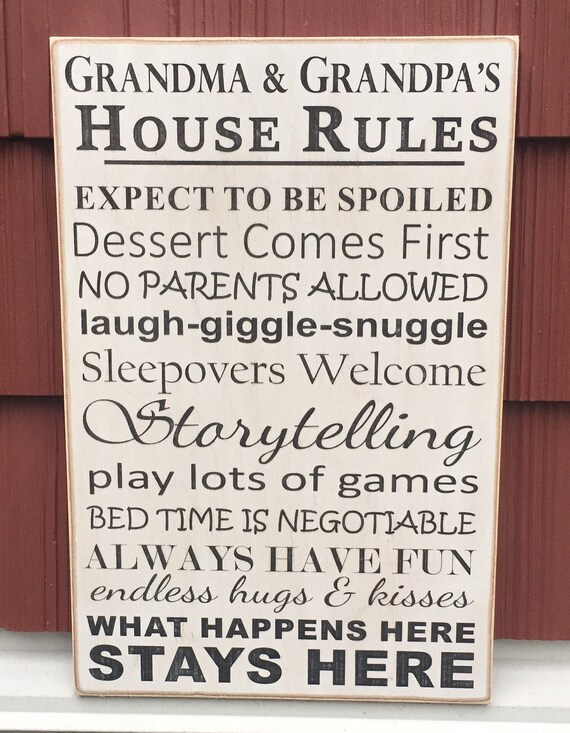 Rustic Wood Sign Grandma & Grandpa's House Rules