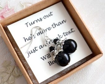 Black earrings Gothic weddings Black Jewelry Bridesmaid jewelry Bridesmaid Gift Black bridesmaid earrings Black weddings Goth bridesmaids