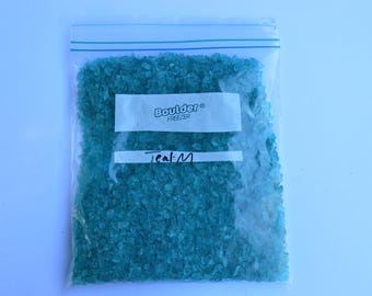 Teal Glass - Medium particles. For Mosaics, Crafts, School Projects, Filling Glasses, Concrete Countertops, at Parties, 1 pound