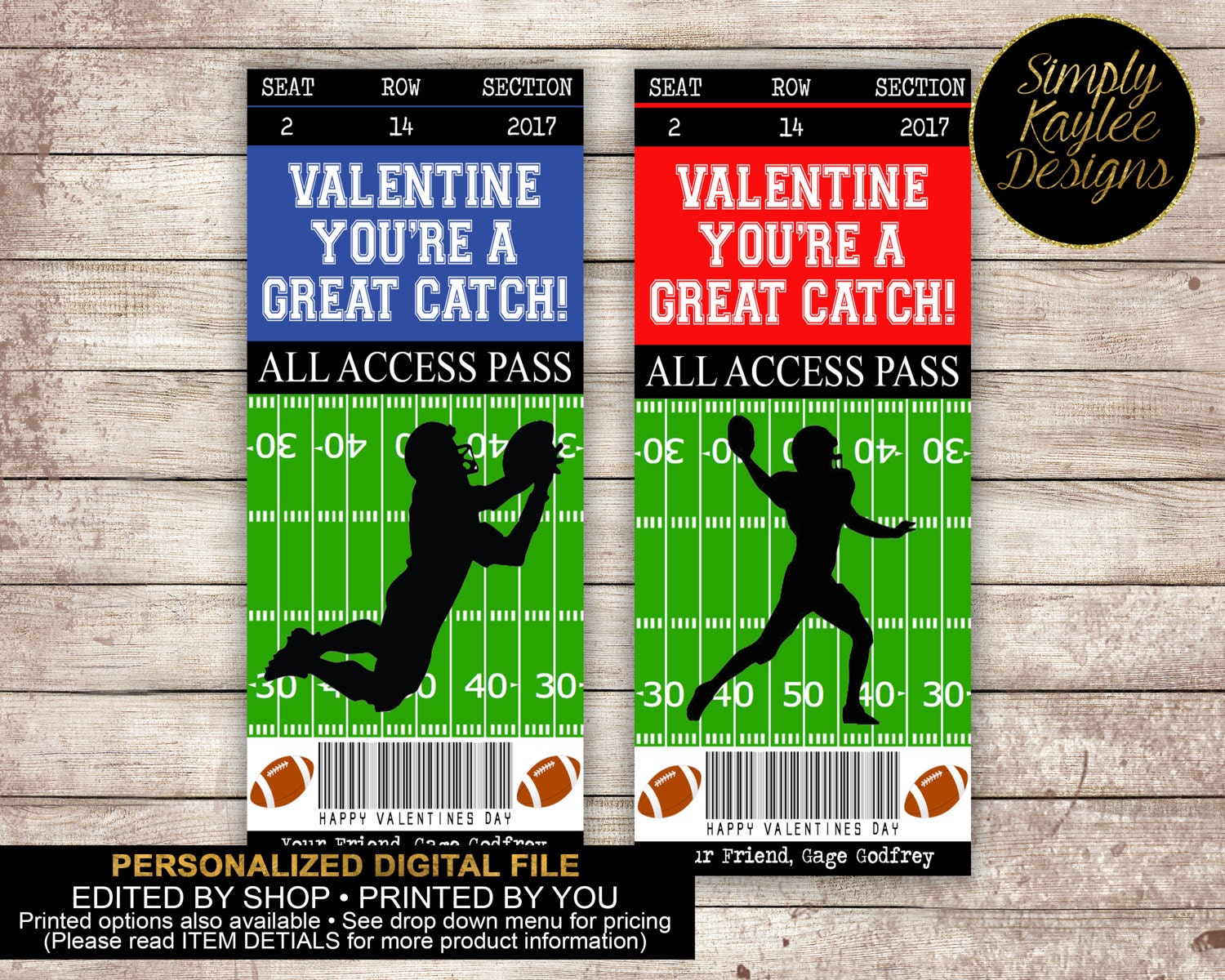 Sports Football Valentine's Day Card