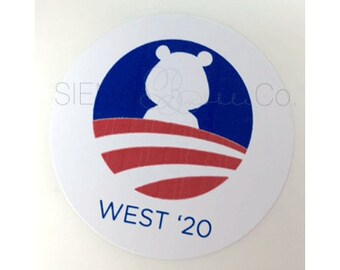 Kanye For President 2020 Color & Black and White 2" Stickers