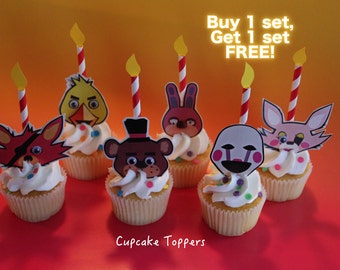 Five Nights at Freddy's Party Cupcake Paper Toppers