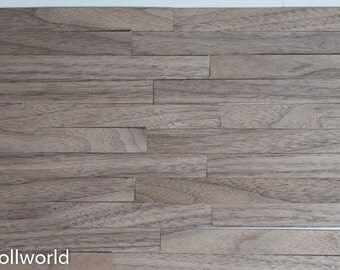 Dollhouse flooring Miniature 1/12 1/6 1/4 WALNUT veneer, doll diorama, roombox, real wood floor floorboard