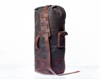 Canvas Duffel Bag, Mens Duffle Bag, Waxed Duffel, Leather Duffle, Duffle Bag Men, Men Duffel Bag