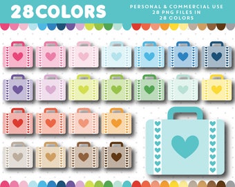 Suitcase clipart, Work clipart, Briefcase clipart, Vacation clipart, Travel bag clipart, Luggage clipart, Handbag clipart, CL-1261