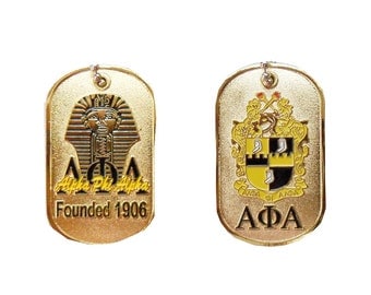 Alpha Phi Alpha Fraternity Two Sided Sphinx Dog Tag Necklace APADT1