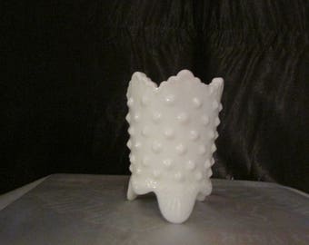 Fenton Hobnail Milk Glass Toothpick Holder