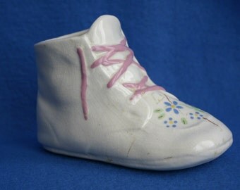Vintage Ceramic Baby Shoe Planter