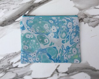 Hand Marbled Zipper Pouch // Marble bags, Accessories, Phone Case, Make up Bag, Clutch, Travel Bag, Pencil Case, For Her, For Him, Gift