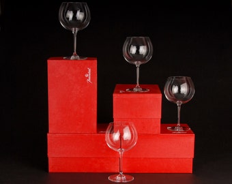Baccarat Crystal, Baccarat Glasses, Baccarat Wine Glasses Crystal Stemware, Crystal Wine Glasses, Tastevin Pommard Burgundy Red SET OF FOUR