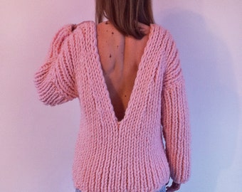Super Chunky Sweater / Sweater with Decollete / Wool Sweater / Alpaca Sweater / Knit Sweater / Chunky Sweater / Winter Sweater