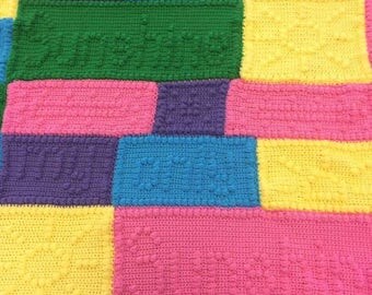 Handmade crochet blanket "you are my sunshine" afghan
