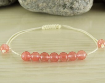 Womens bracelet for women pink tourmaline bracelet womens gift for women tourmaline jewelry womens jewelry for women yoga stacking bracelet