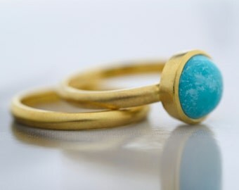 9ct yellow gold turquoise engagement ring turquoise ring stackable ring birthstone ring - Turquoise Wedding Ring 9ct yellow gold turquoise engagement ring turquoise ring stackable ring birthstone ring - Turquoise Wedding Ring