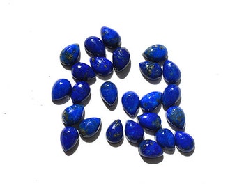 Natural Lapis Lazuli Cabochon, Blue Lazuli Gemstone, 7x5 mm Pear Shape Lapis Lazuli Cabochon, mm Size Blue Lazuli Stone SG2012