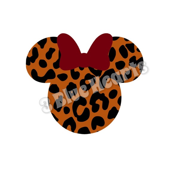 Cheetah Minnie Head SVG dxf Studio Animal Print Minnie Head