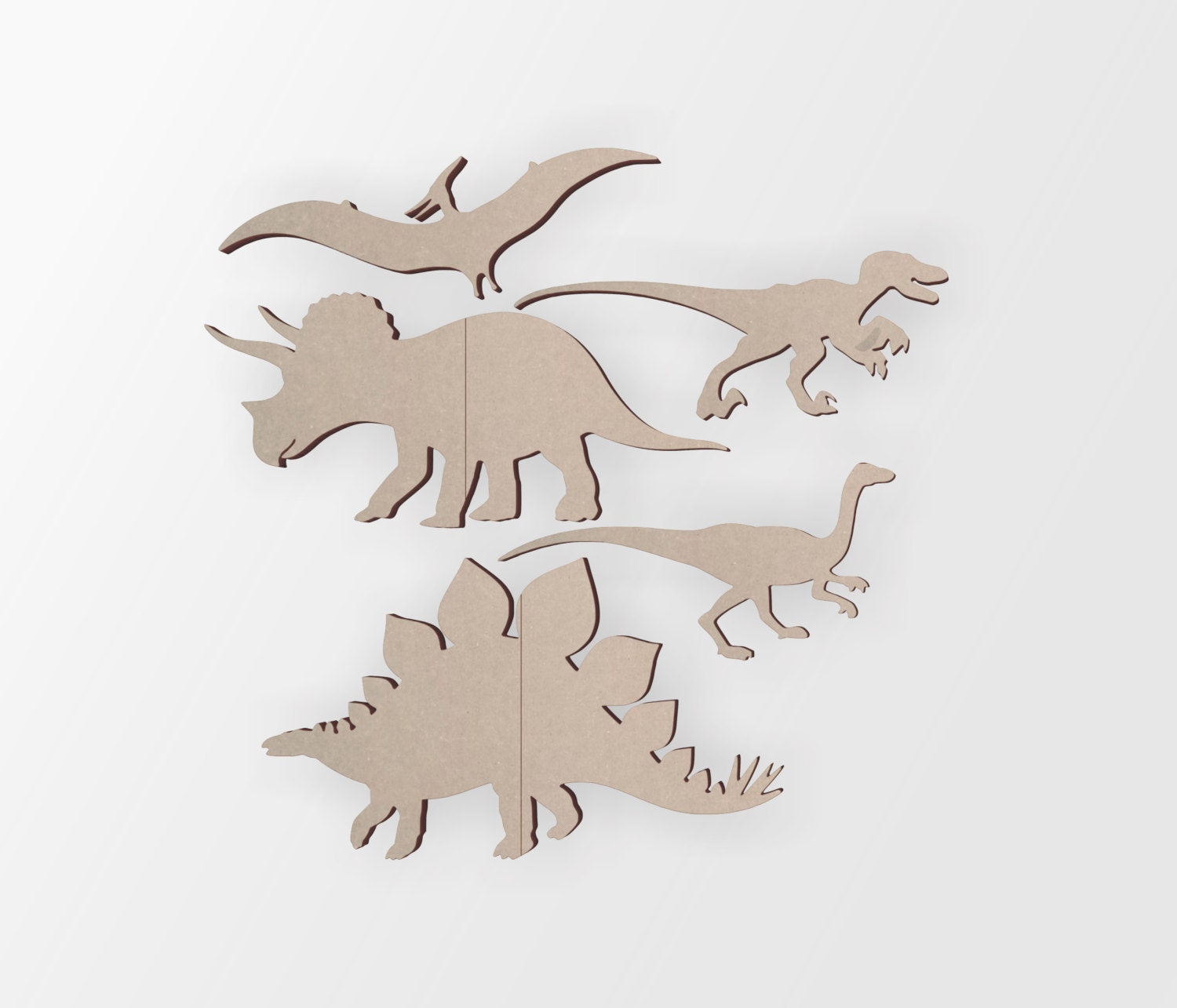 large wooden dinosaur cutouts