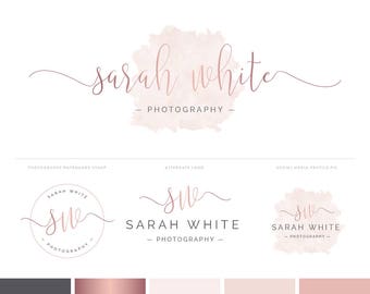 Logo Design | Branding Kit | Photography Logo & Watermark | Watercolour Logo | Rose Gold Logo | Rose Gold Branding Package