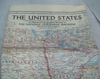 1956 National Geographic United States Map, John Olive LaGorce