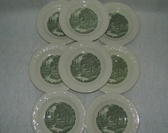8 Homer Laughlin Pastoral Saucers