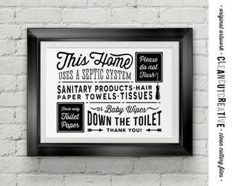 Bathroom Signs Pdf bathroom sign septic | etsy Bathroom Signs Pdf bathroom sign septic | etsy