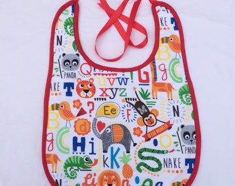 ABDL Ageplay Adult Bib - Alphabet Animals