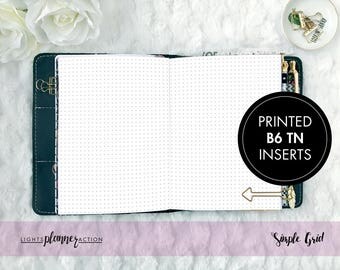 Printed B6 Travelers Notebook | Basic Grid/Line Planner Insert | No5/B6 TN Inserts