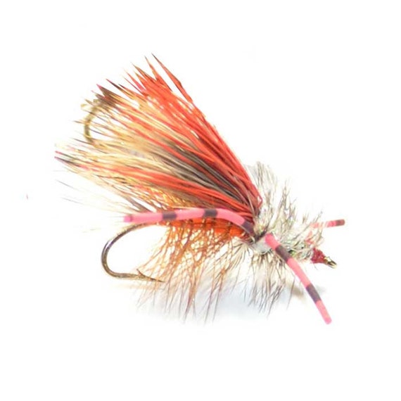 HandTied Fly Fishing Trout Flies Orange Crystal Stimulator