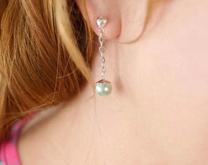 Pearl Drop Earrings, Swarovski Glass Pearl Dangle Earrings, Faux Pearl Earrings, Unique Birthday Gift, Gift for Her, Custom Earrings