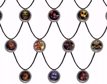 12x FNAF Five Nights at Freddy's Party Favor Bottlecap Necklaces