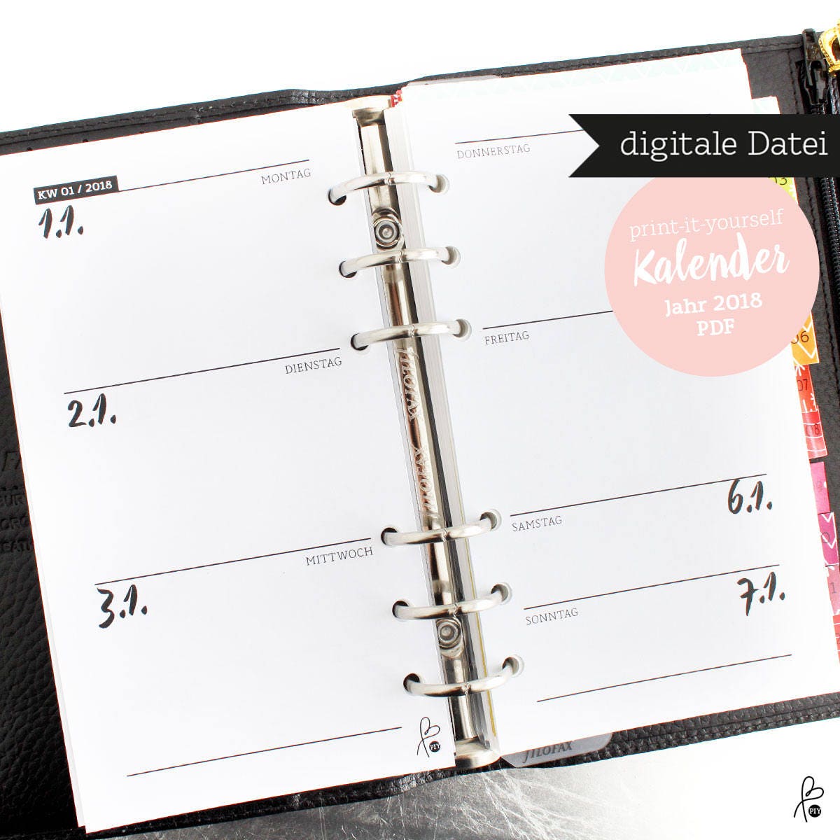Filofax Calendar 2018 / Filofax Personal / Divider / Filofax