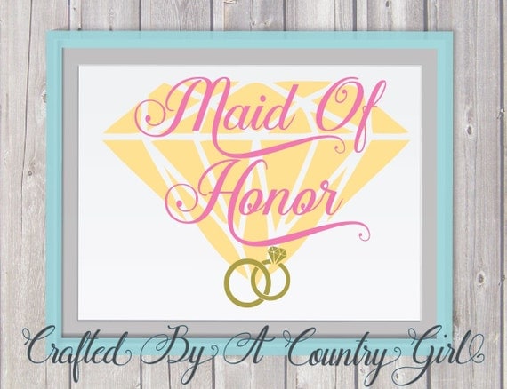 Download Wedding SVG, Maid of Honor SVG, vinyl cut file, silhouette ...