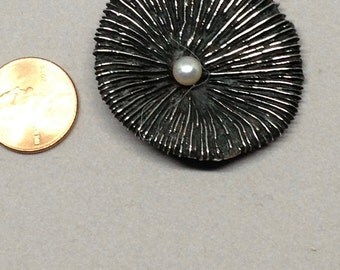 Sea Anemone Sterling Silver and Pearl Pendant