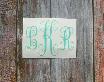 Custom Monogram, Monogram Yeti Decal, Car Decal for Women, Yeti Decal for Women, Custom Laptop Decal, Monogram Decal, Initial Sticker