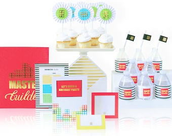 LEGO Party, LEGO Party Invitations, LEGO Birthday Party, Party Supplies, Boy Birthday Party