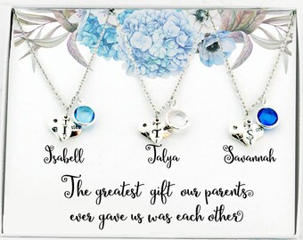 Unique gifts for sisters Personalized sister Gifts for Sister necklaces for 3 Sisters gift Sister birthday Sister jewelry Best sister ever