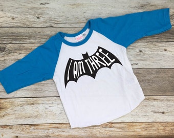 I Am Three Batman Shirt. Batman Shirt. Batman Birthday. Batman Party. Batman Birthday Shirt.