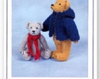 Jamie and Duncan Teddy Bear Knitting Pattern , Toy knitting pattern by Sandra Polley, Teddy bear toy pattern, teddy knitting pattern