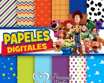 Toy Story digital papers + 10 Clipart PNG
