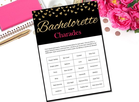 Bachelorette Charades Bachelorette Party by SparklingEverAfters