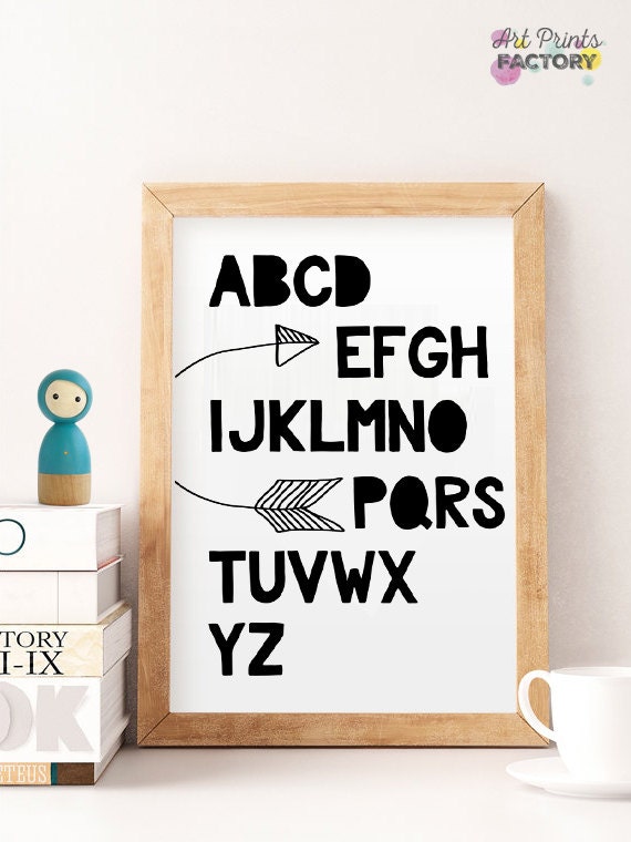 Alphabet print Arrow alphabet Kids alphabet by ArtPrintsFactory