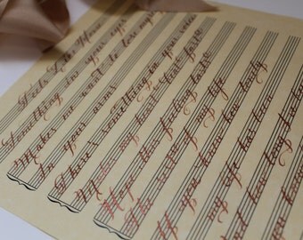 Custom Handwritten Lyrics