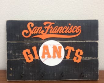 San Francisco Giants Key Holder, San Francisco Wood Decor, San Francisco Wooden Sign, SF Giants Wood sign, SF Giants Wooden Sign