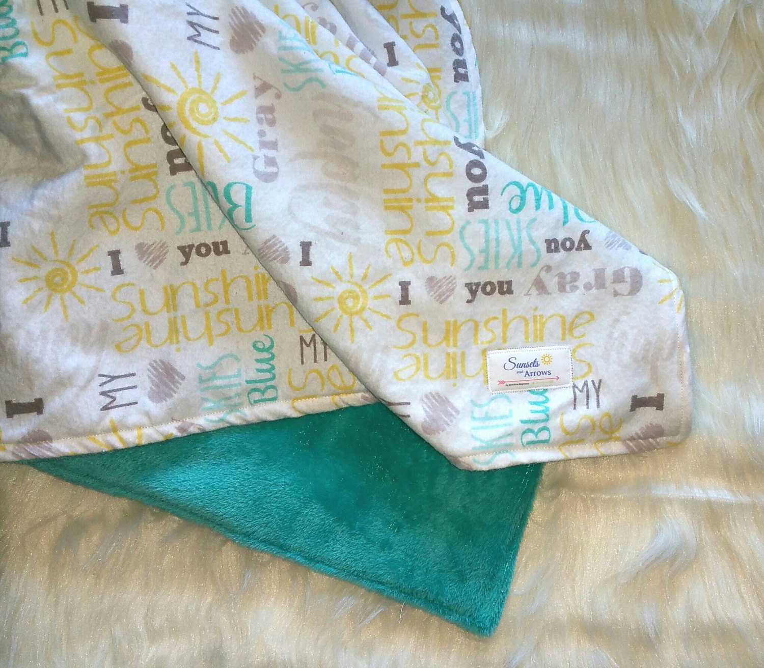 Flannel baby blanket You are my sunshine baby blanket Boy