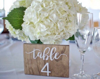 Wooden Numerical Table Numbers (For weddings or events)